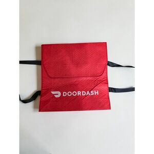 DoorDash Insulated Pizza Delivery Bag Red Thermal Carrier with Sticker Sheet